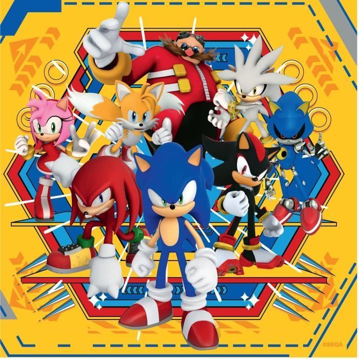 Puzzles 3x49 pièces Les aventures de Sonic, A partir de 5 ans, 12001133, Ravensburger