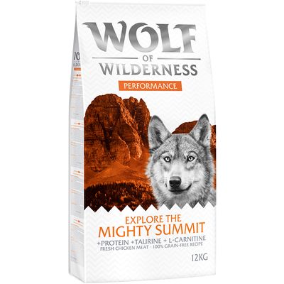 12 kg suchého krmiva pro psy Wolf of Wilderness + 200 g sušených králičích uší zdarma!*
