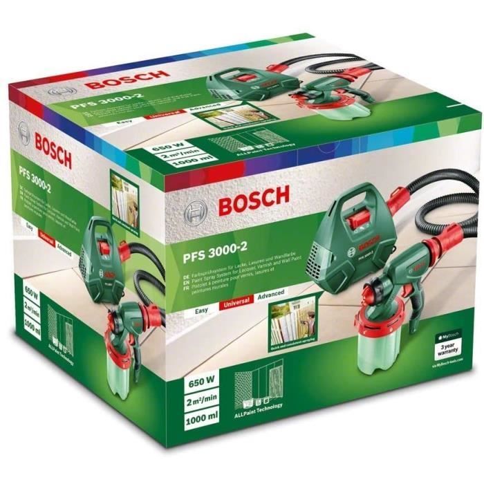 Pulverizador de pintura BOSCH PFS 3000-2 de 650 W - Baja presión - Para uso en interiores y exteriores
