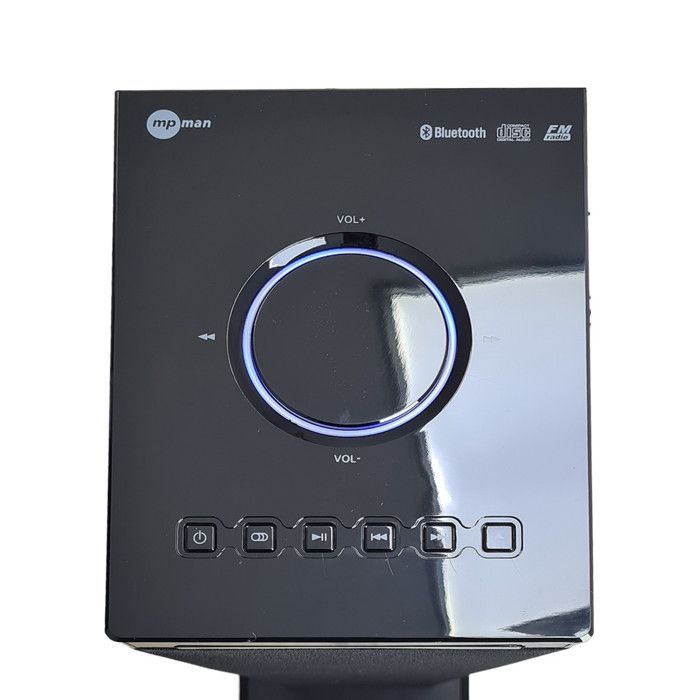MPman T500CD HiFi Bluetooth-Lautsprecherturm – 20 W RMS – CD – 2 USB – AUX – FM-Radio, LED-Kugel, Säule für Schlaf-/Wohnzimmer
