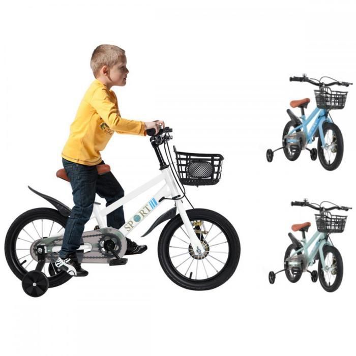 Bicicleta infantil MIPAN - Bicicleta para niño/niña - Bicicleta infantil de 14 pulgadas - Con ruedines - Para edades de 2 a 5 años - Para parques y exteriores - Blanca