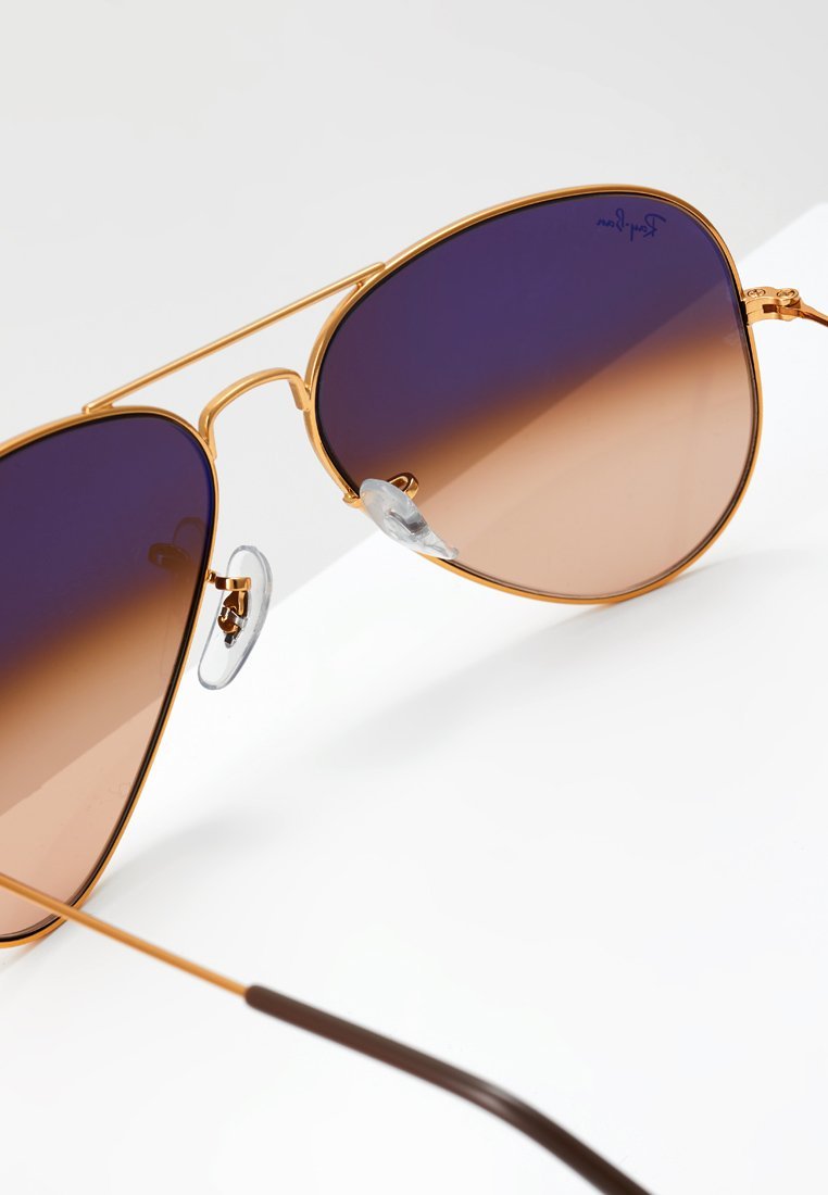 Ray-Ban AVIATOR LARGE UNISEX - Okulary przeciwsłoneczne - brąz/miedziany róż gradientowy brąz