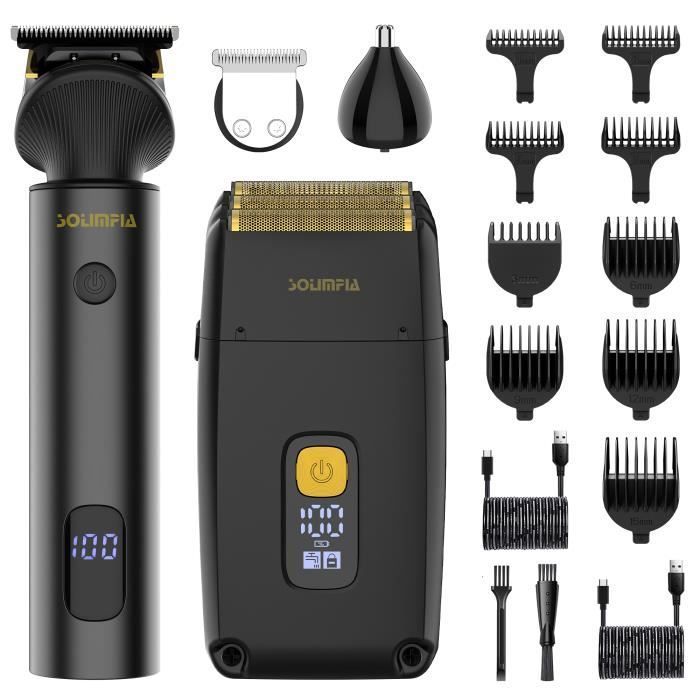 SURKER 2-in-1 Waterproof Electric Shaver + Beard Trimmer for Men