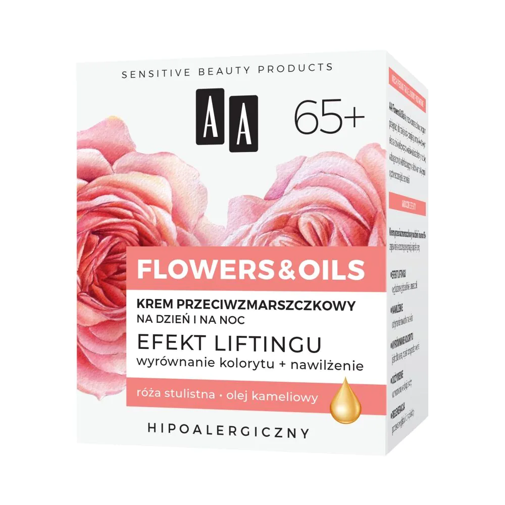 AA Flowers&Oils 65+ Efekt Liftingu Krem przeciwzmarszczkowy na dzień i na noc