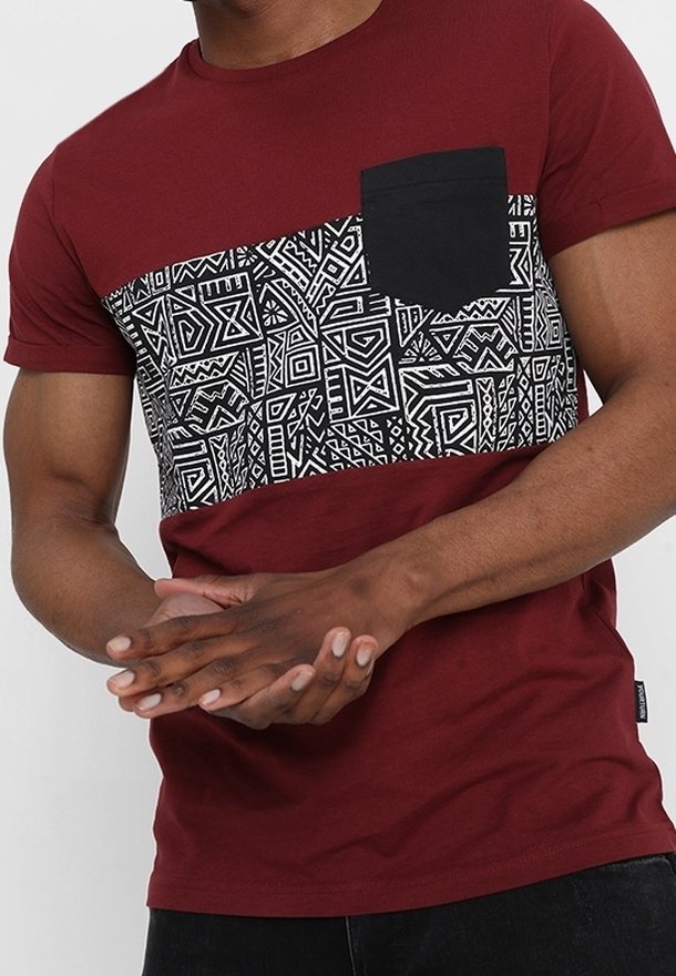 YOURTURN Print T-shirt - bordeaux