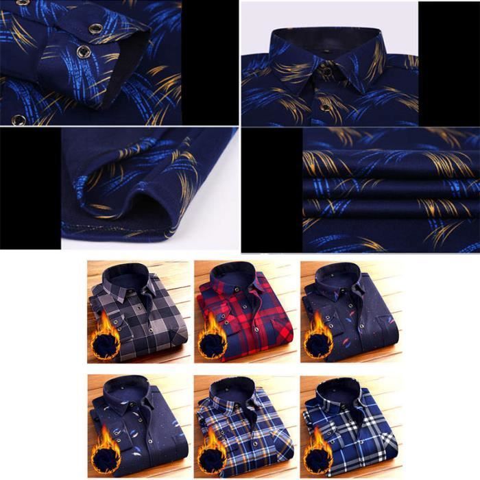 Camisa de hombre - LEOCLOTHO - Corte ajustado - Manga larga - Azul oscuro