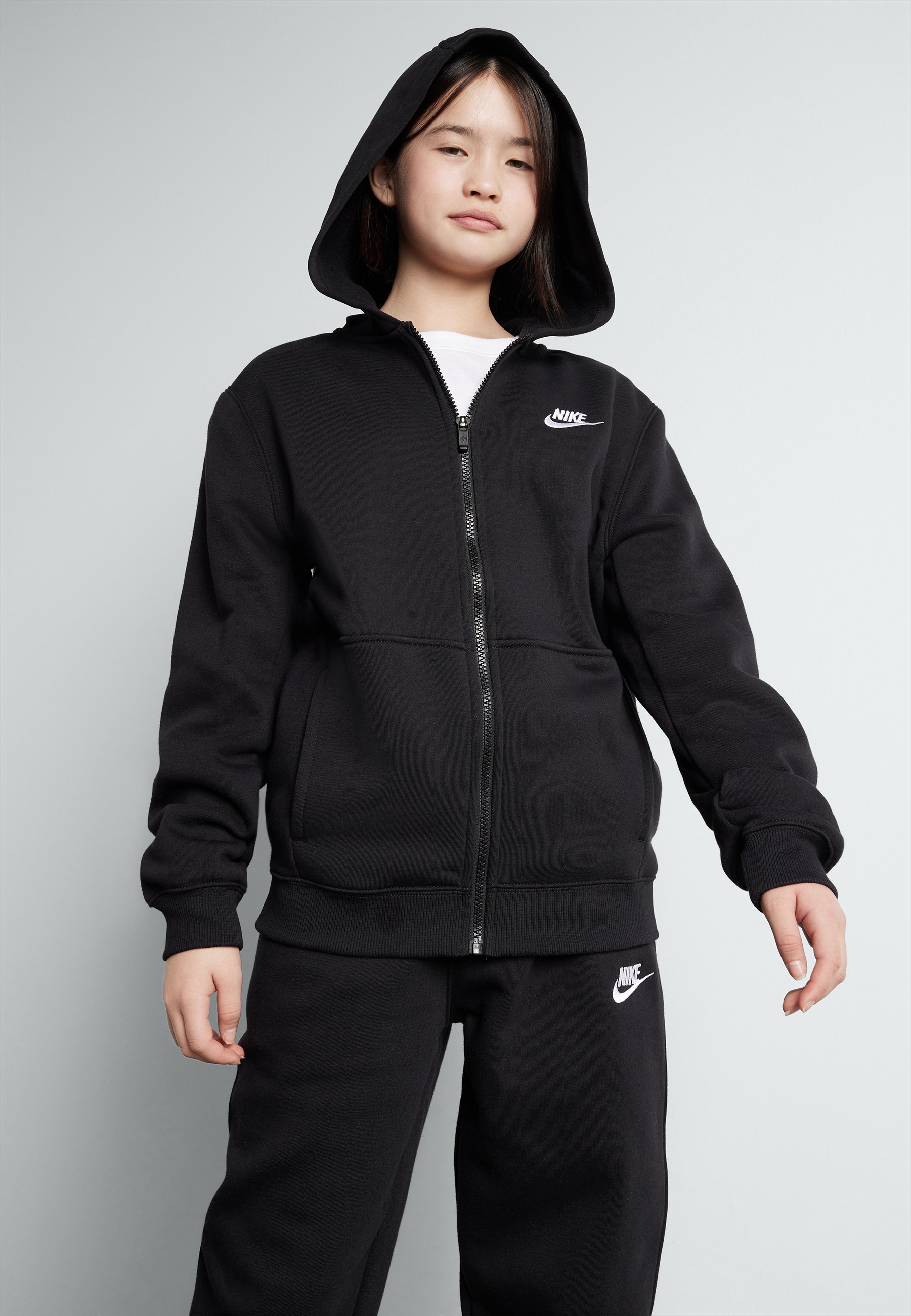 Nike Sportswear SPORTSWEAR CLUB FLEECE - Melegítő - fekete/fehér
