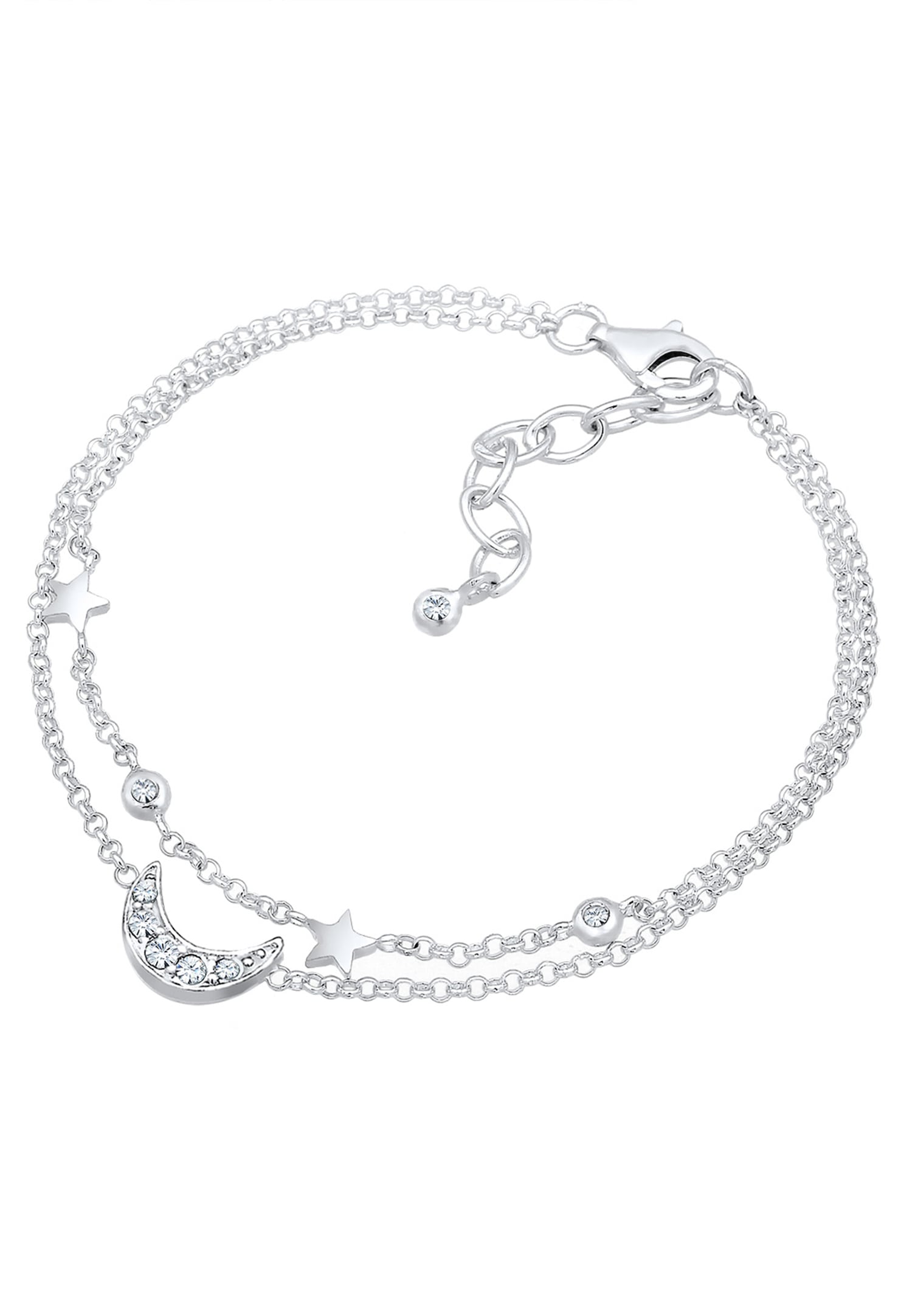 Elli Femmes demi-lune étoiles Galaxy avec cristaux en argent sterling 925
