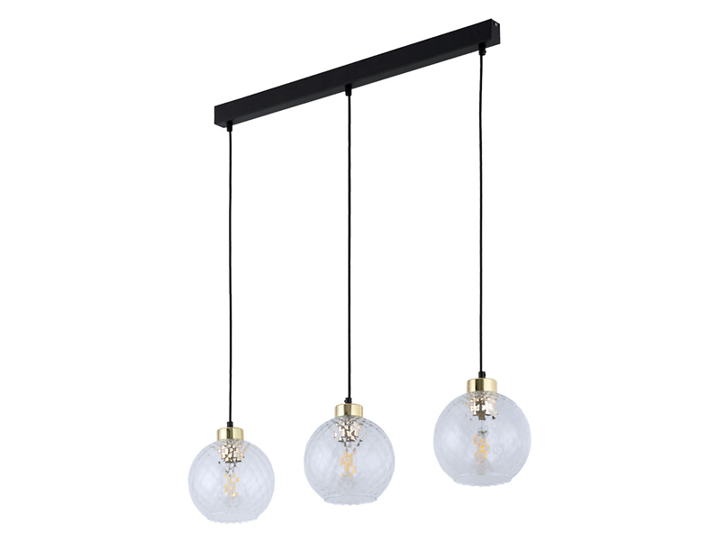 Lampa wisząca Devon 3-punktowa 82 cm  metalowa złoto-czarna