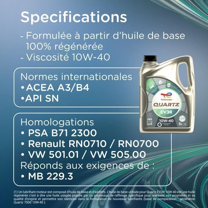 Engine oil - TOTALENERGIES - Quartz EV3R 10W-40 - 5L