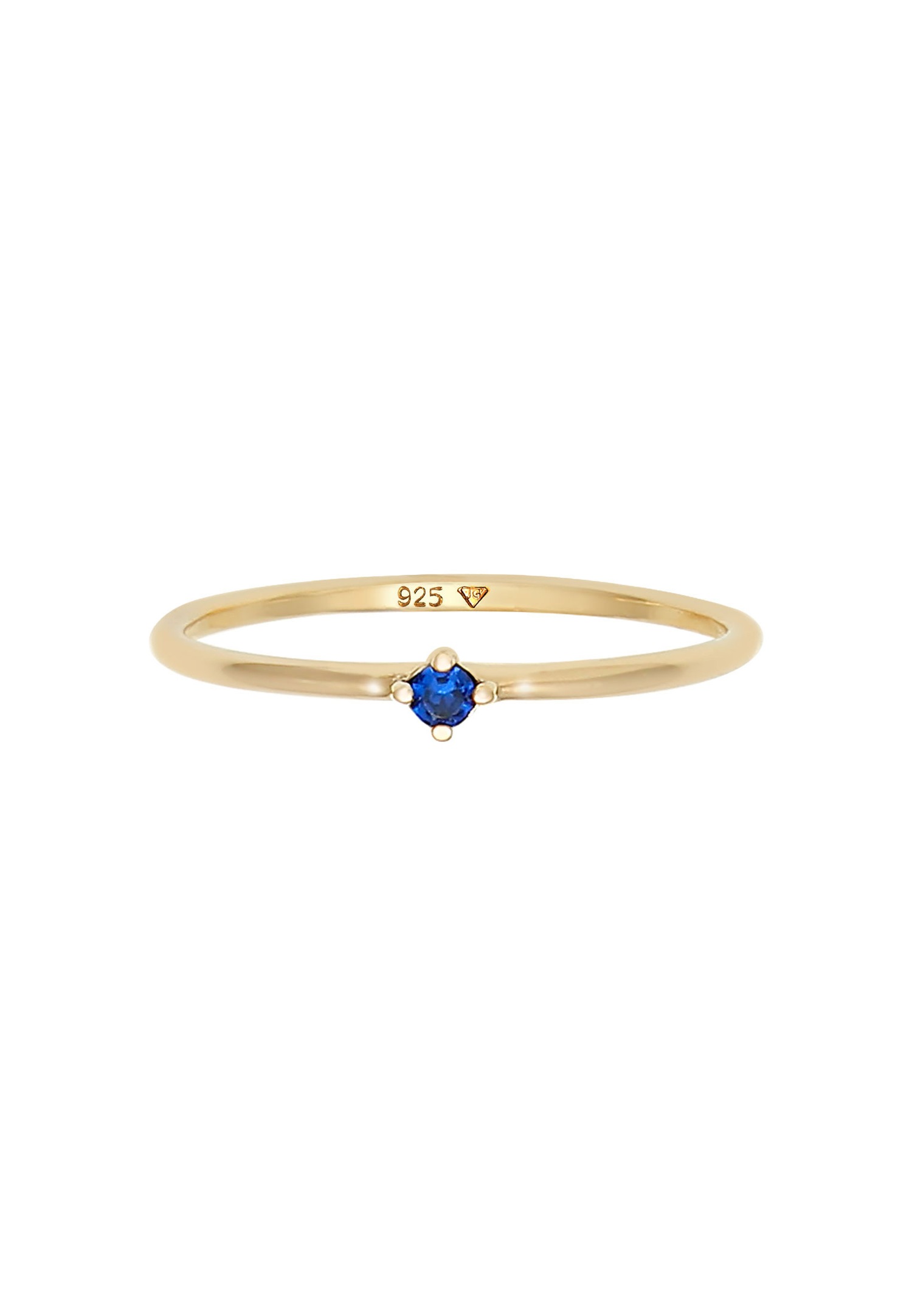 Elli Solitaire pour femme avec saphir synthétique en argent sterling 925 plaqué or