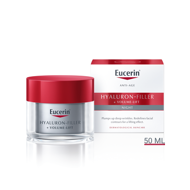 Crema de noche Eucerin Hyaluron-Filler Volume Lift para arrugas profundas y efecto rellenador 50 ml