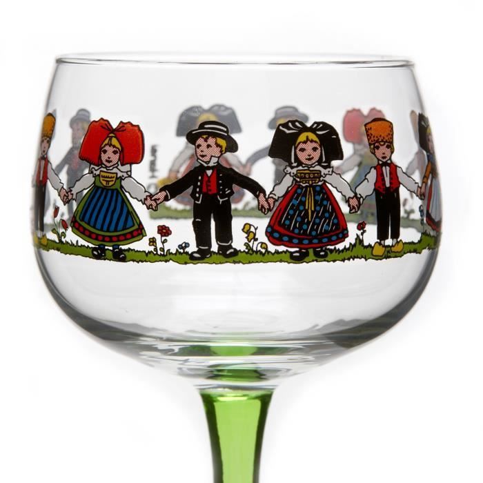 6 copas de vino alsacianas con diseño HANSI