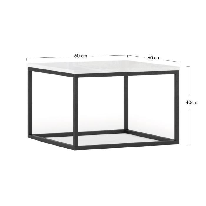 Tavolino romano - 60 cm - Nero/Bianco