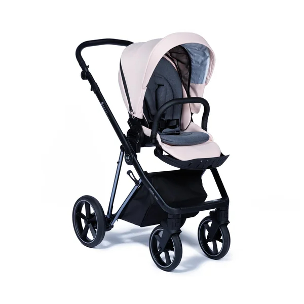 Nordbaby Active Lux Kinderwagen-Set, Pfingstrosenbeige, Chromgestell