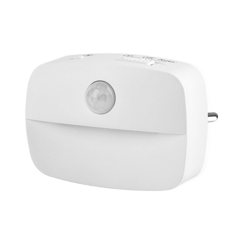 Plug-in LED Motion Sensor Night Light Mini Warm White LED Nightlight with Dusk to Dawn Motion Sensor Adjustable Brightness