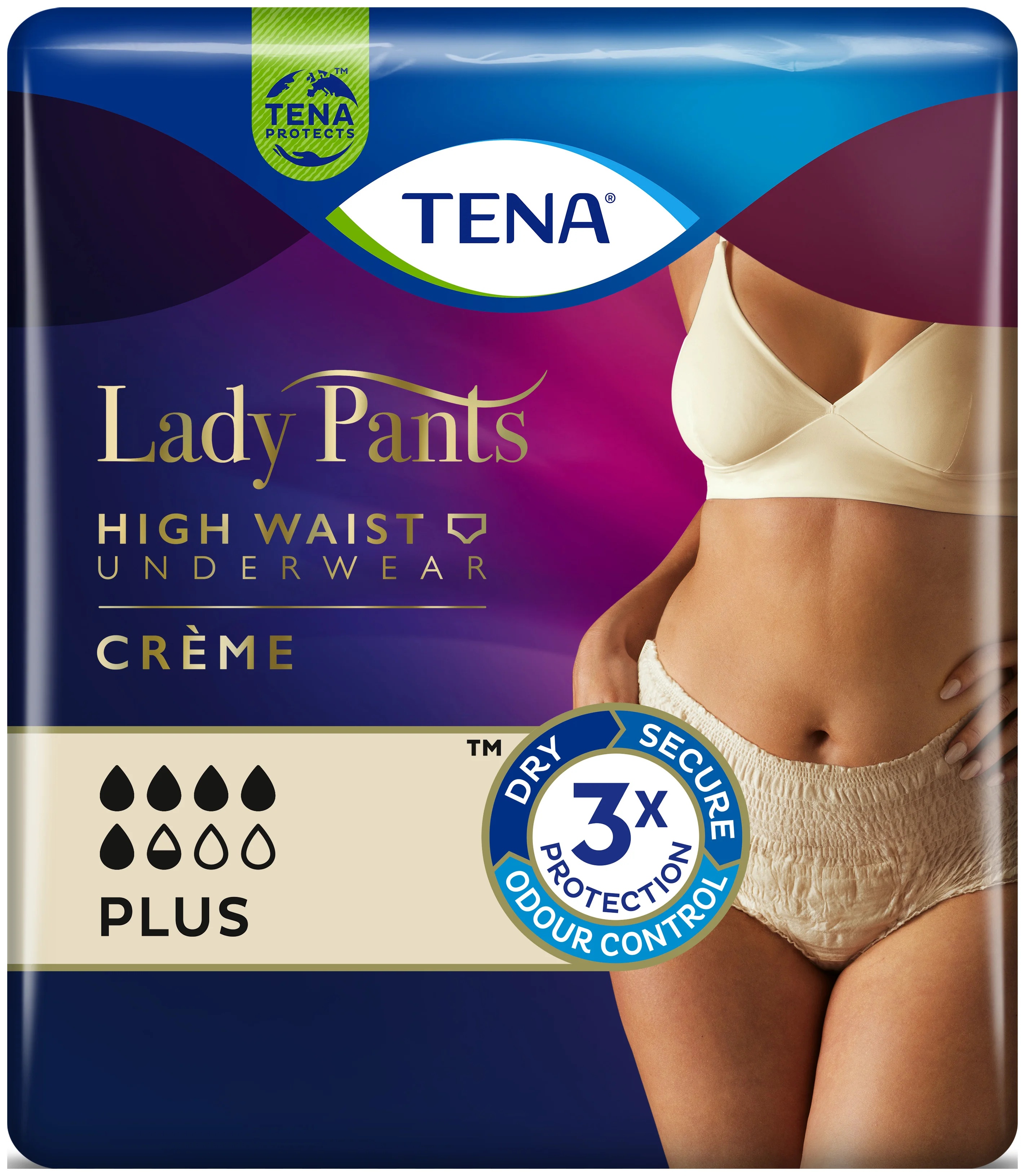 TENA Tena Silhouette Creme M 9 Stück cremefarbene, saugfähige Slips