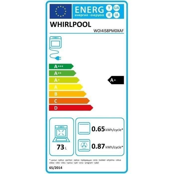WHIRLPOOL Four pyrolyse WOI4IS8PM0XAF 73 L + Four micro-ondes encastrable WMN4I4BXF 22 L