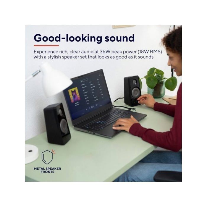 Altavoz Trust Tytan 2.0 para PC, 36 W, conector de 3,5 mm, alimentación USB, para PC, portátil, tableta y smartphone.