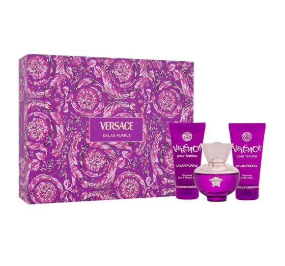 Versace Dylan Purple Pour Femme woda perfumowana spray 50 ml   balsam do ciała 50 ml   żel pod prysznic 50 ml
