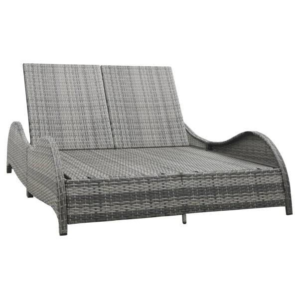 Leżak Antracyt 200 x 132 x 45 cm Technorattan vidaXL