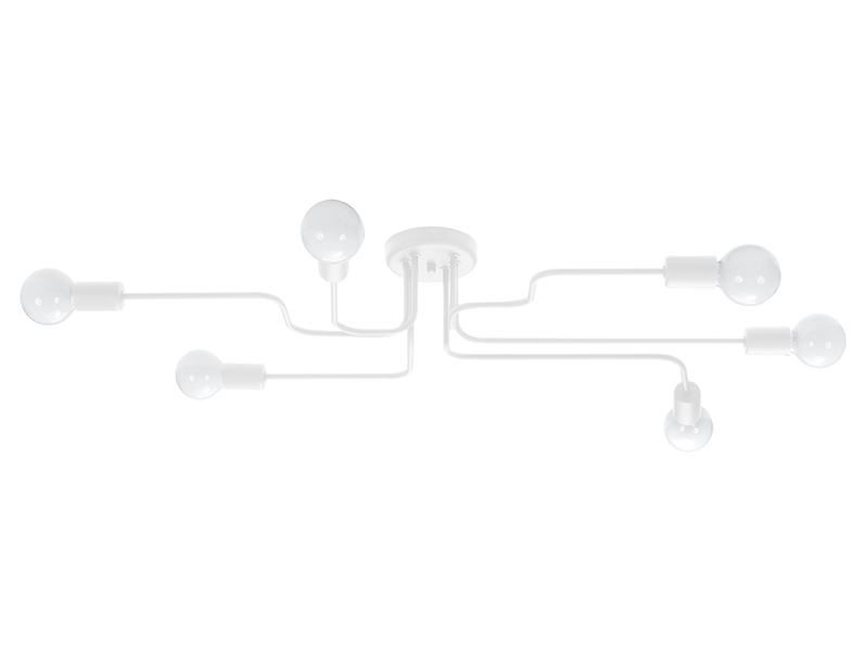 Lampa sufitowa Vector 6-punktowa stalowa biała