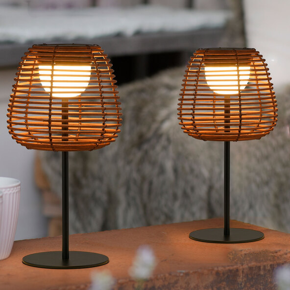 SASKIA LED oppladbar bordlampe, sett med 2
