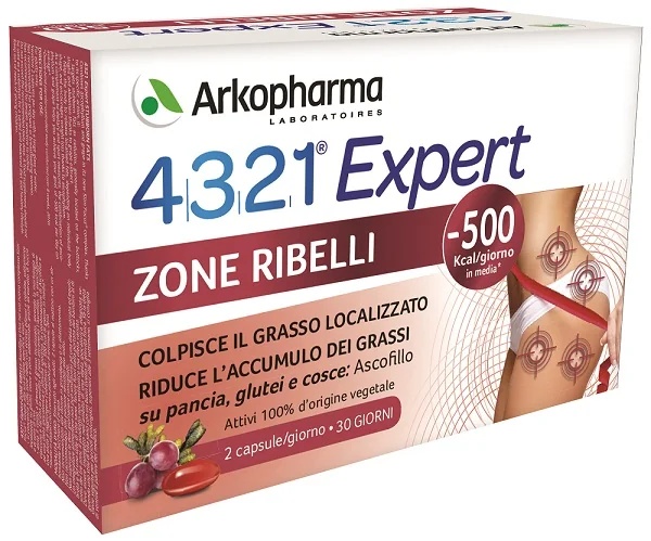 ARKOPHARMA Arkopharma 4321 Expert Slim Zone Rebels 60 capsules richt zich op plaatselijk vet.