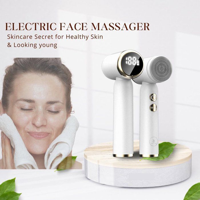 Sonic Facial Cleansing Brush - Roller - Spin - Electric Facial Cleanser - Facial Care - Keratin - Electric - Portable - Waterproof - 6