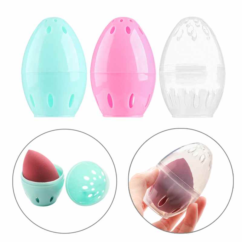 1 étui à maquillage, boîte de rangement portable et respirante pour éponges à maquillage, accessoires de maquillage