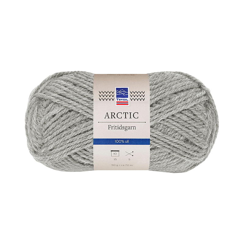 Trysil Arctic Leisure garn uld 100% ren ny uld, lysegrå