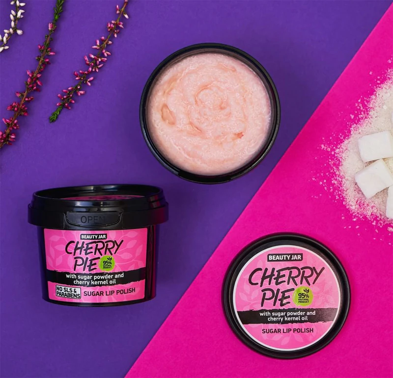 Peeling na pery s cukrom a čerešňovým koláčom Beauty Jar