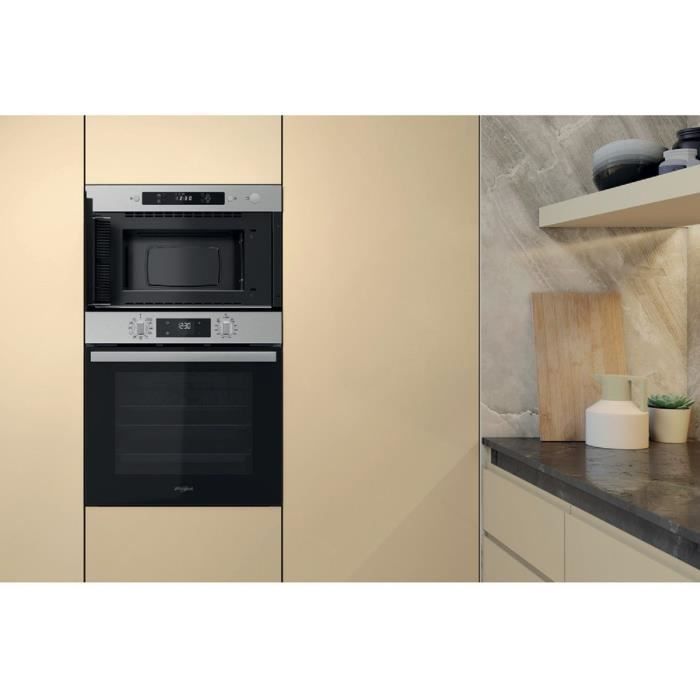 Horno microondas empotrable - WHIRLPOOL - MBNA900X - Acero inoxidable - 22 L