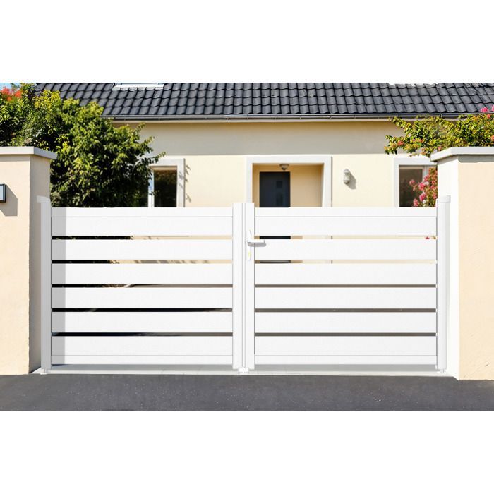 Puerta batiente - Casanoov - VOGEL - 3,5 m de alto (125 cm) - Blanca - Aluminio