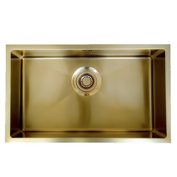 Luisa Évier 1 grande cuve seule en inox - 76x45 - Or brossé - Essebagno