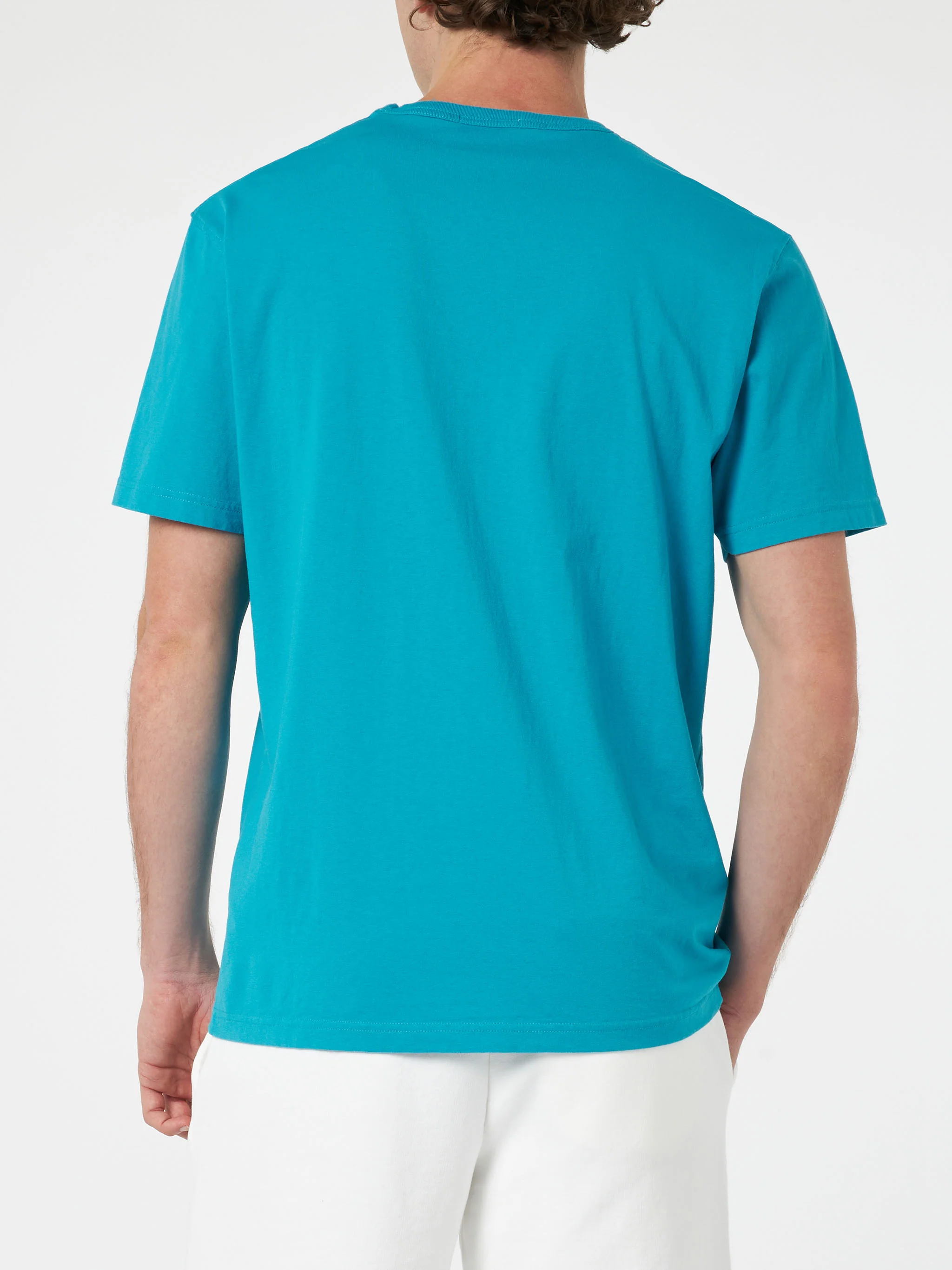 Camiseta de hombre Dover color verde agua de algodón con bordado de St. B.
