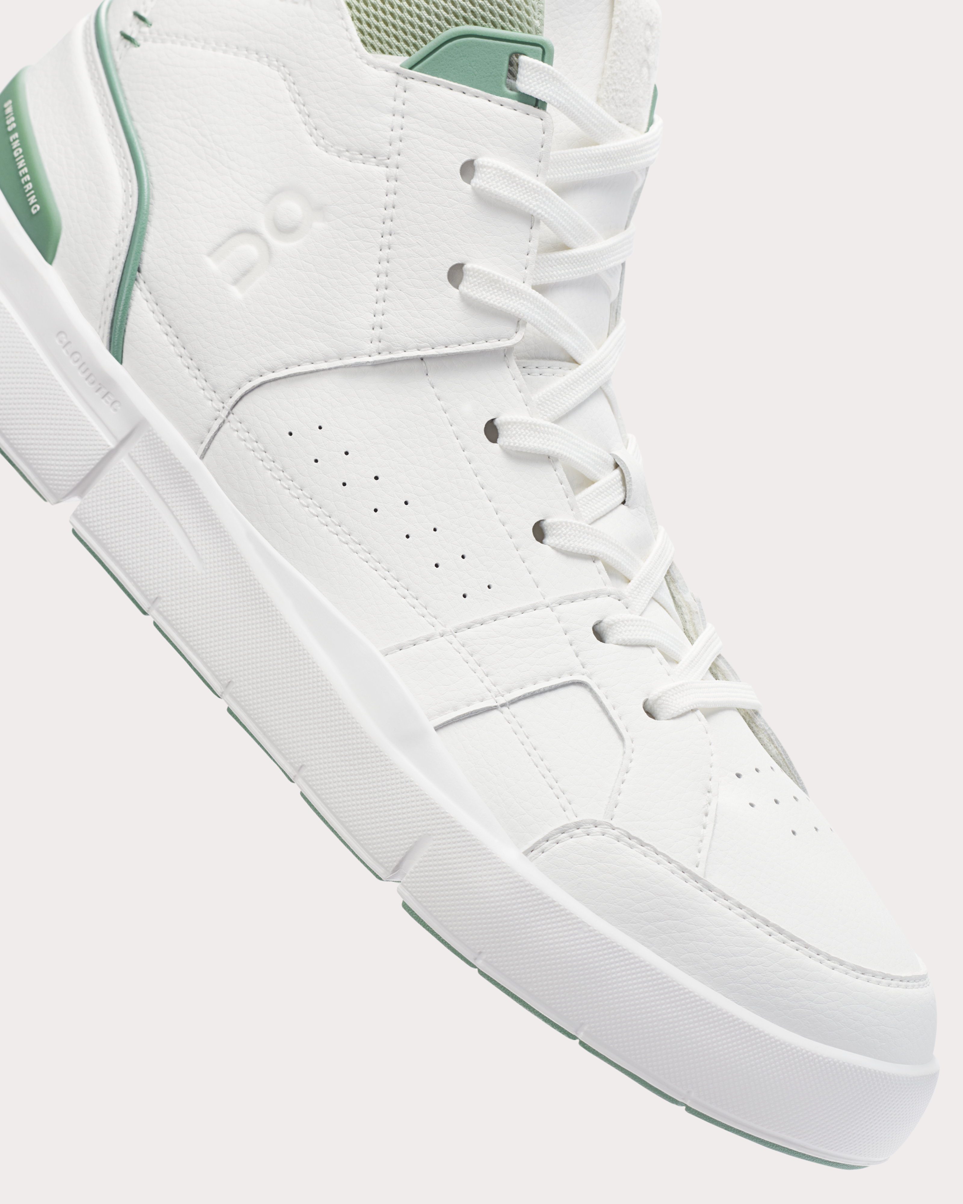 On Herrenschuh THE ROGER Clubhouse Mid White | Evergreen