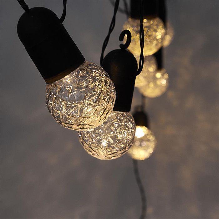 Guirnalda de luces exteriores con 10 bombillas LED, 770 cm, transparente