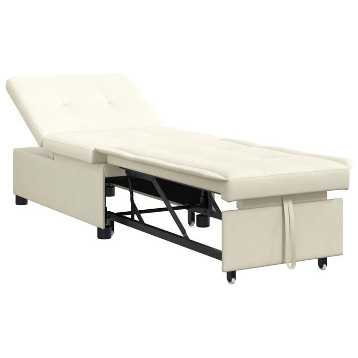 986046 y sofá cama 3 en 1, diván, convertible, en terciopelo color crema.