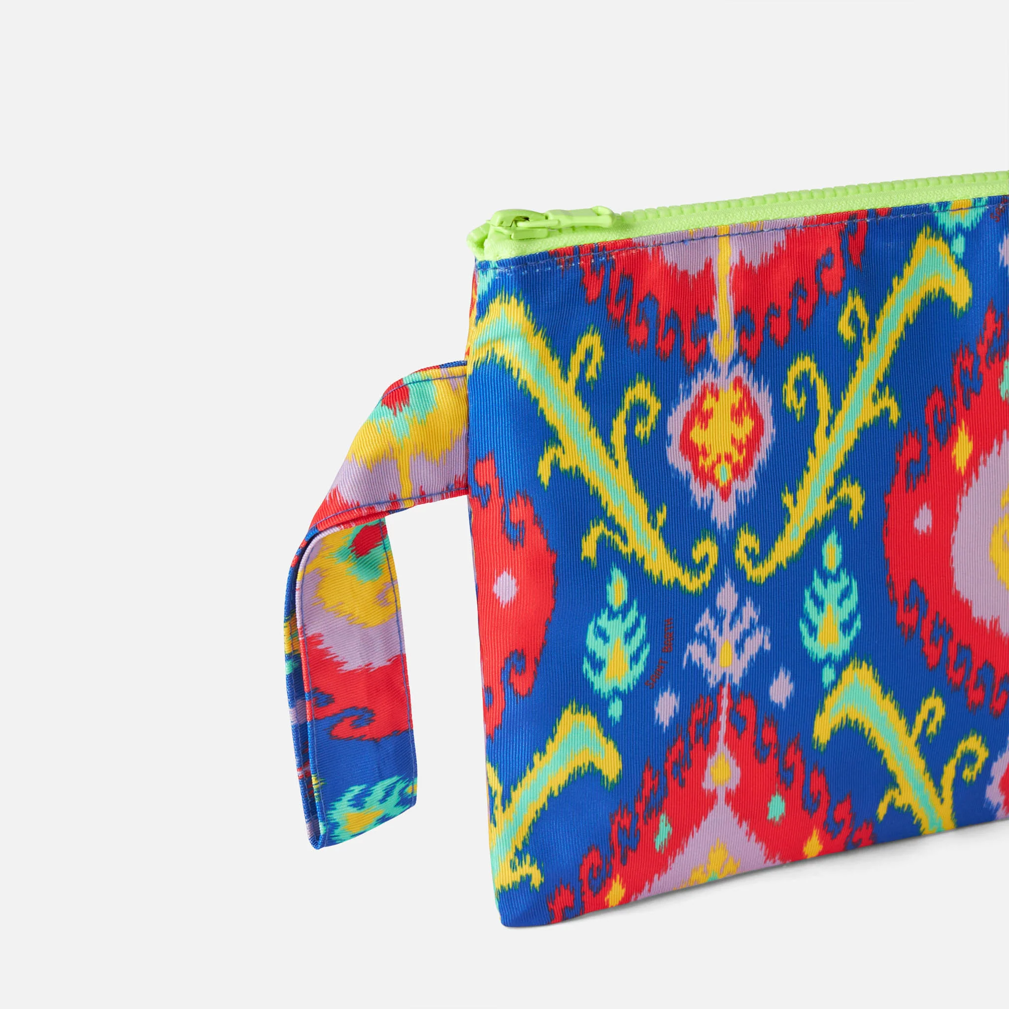 Pareasy-zakje van nylon met ikat-print.