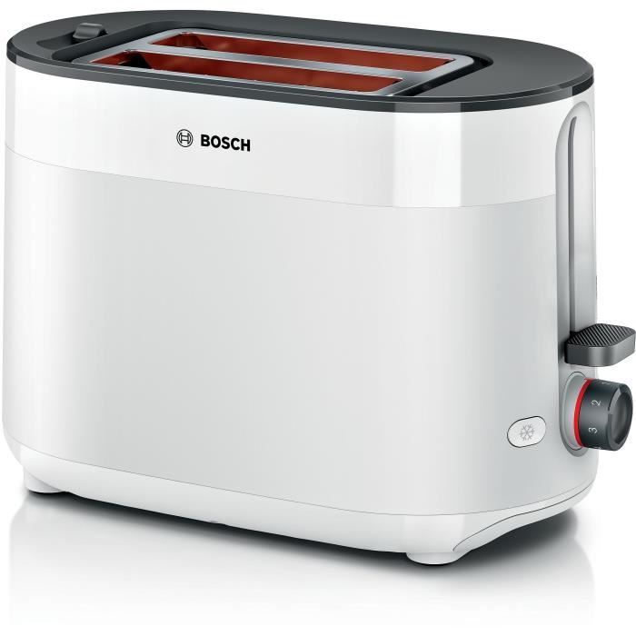 Tostapane - BOSCH - TAT2M121 MyMoment - Bianco - 2 fette - centratura automatica del pane - funzioni di scongelamento e riscaldamento