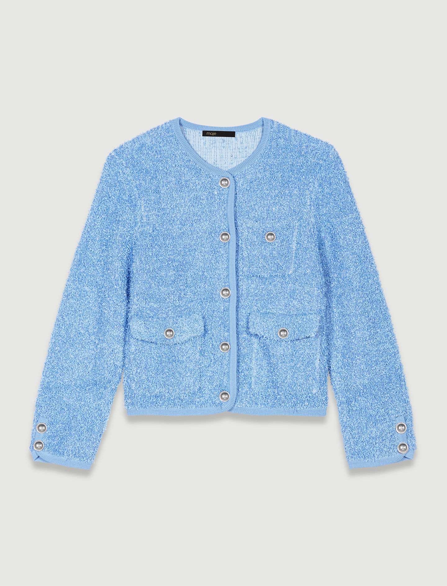 Gebreid vest met pailletten - Blauw