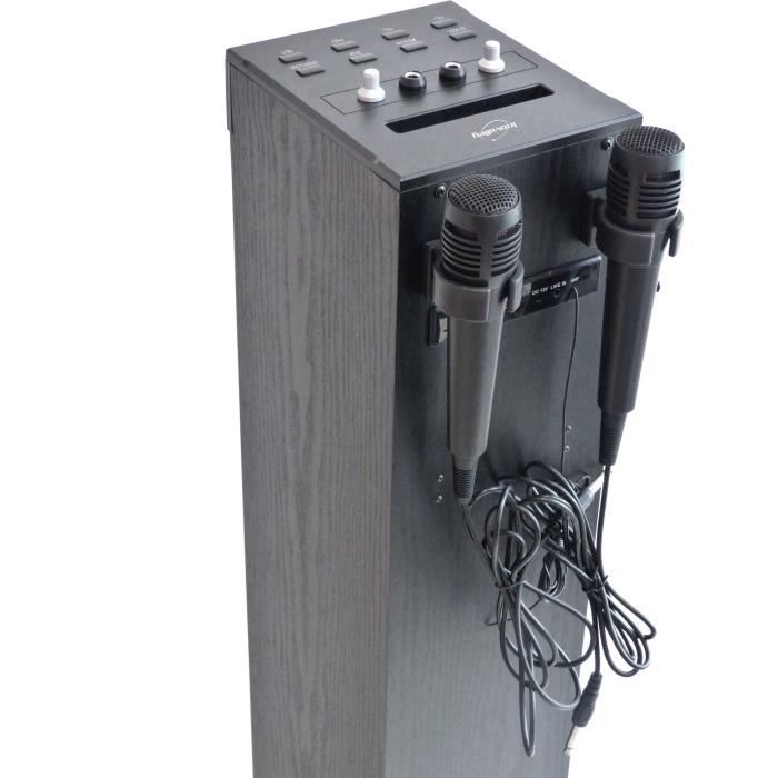 Inovalley HP49CD - Tour de son Bluetooth - Lecteur CD et fonction Karaoké - 100W - Radio FM - Port USB - Entrée aux-in - Noir