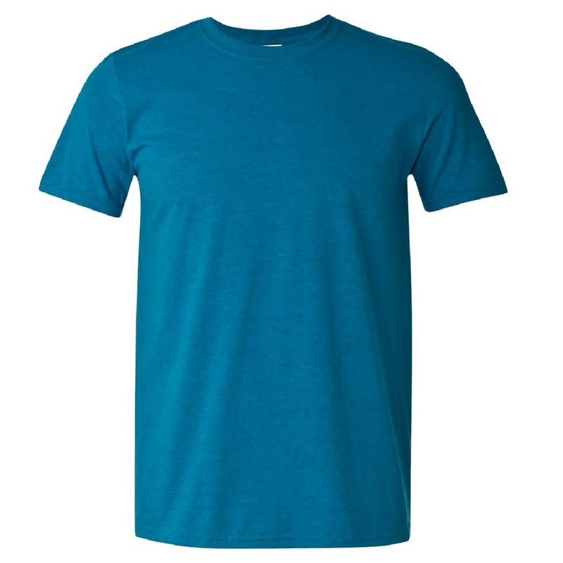  Camiseta básica de manga curta macia, 100% algodão grosso, Gildan