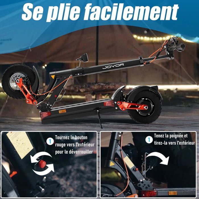 Joyor T10 - Patinete Elétrico - 2000 W - Rodas de 10 polegadas - Bateria de 60 V 18 Ah - Velocidade máxima de 60 km/h - Autonomia de 75 km.