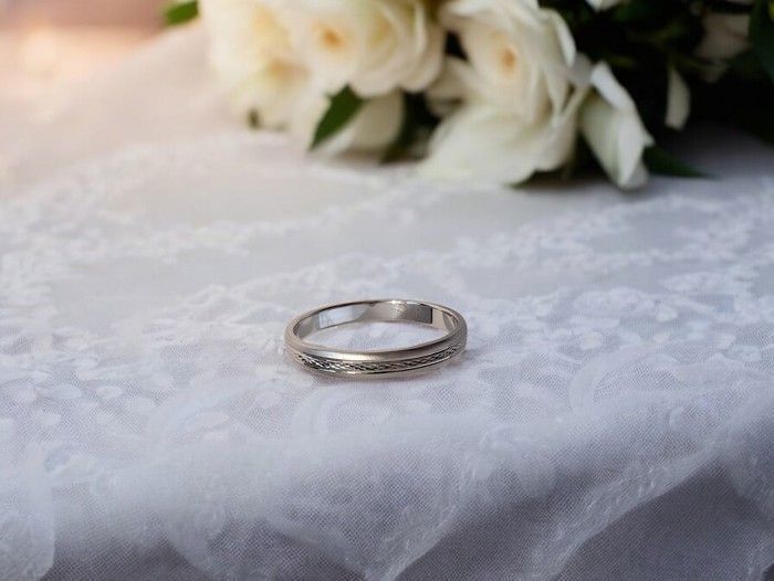 Anillo de boda para mujer de plata de ley 925 chapado en rodio de 3 mm