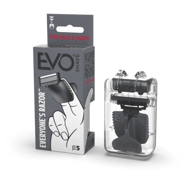 Startovací sada holicích strojků EvoShave Series 3 System v karbonově černé barvě