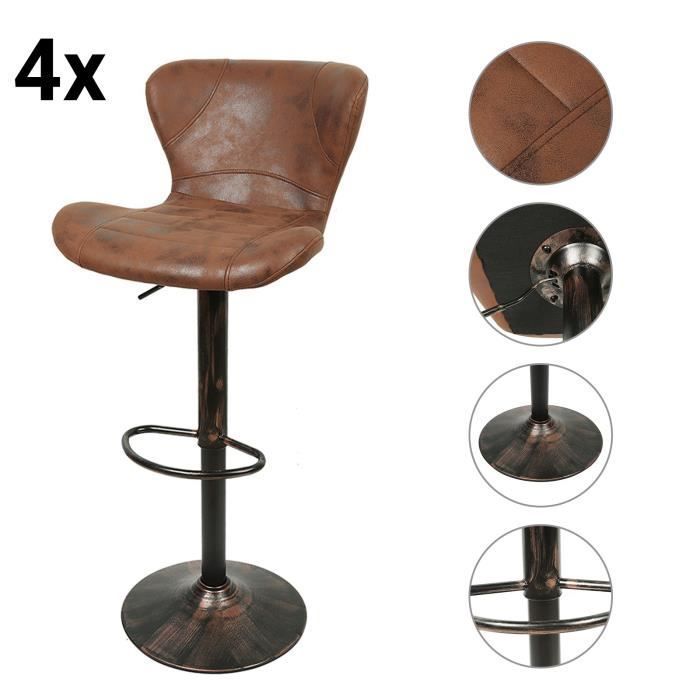 Bar Stool - MENGDA - Set of 4 - Comfortable - Stable - Height Adjustable