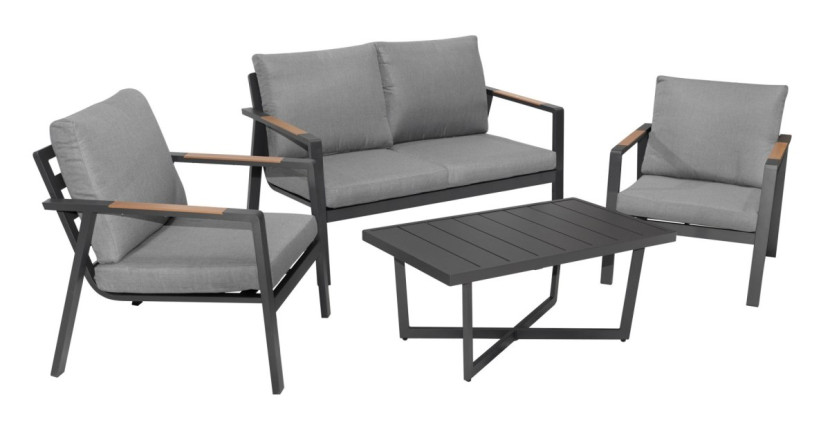 Meble Ogrodowe Aluminiowe Sofa   Dwa Fotele   Stolik