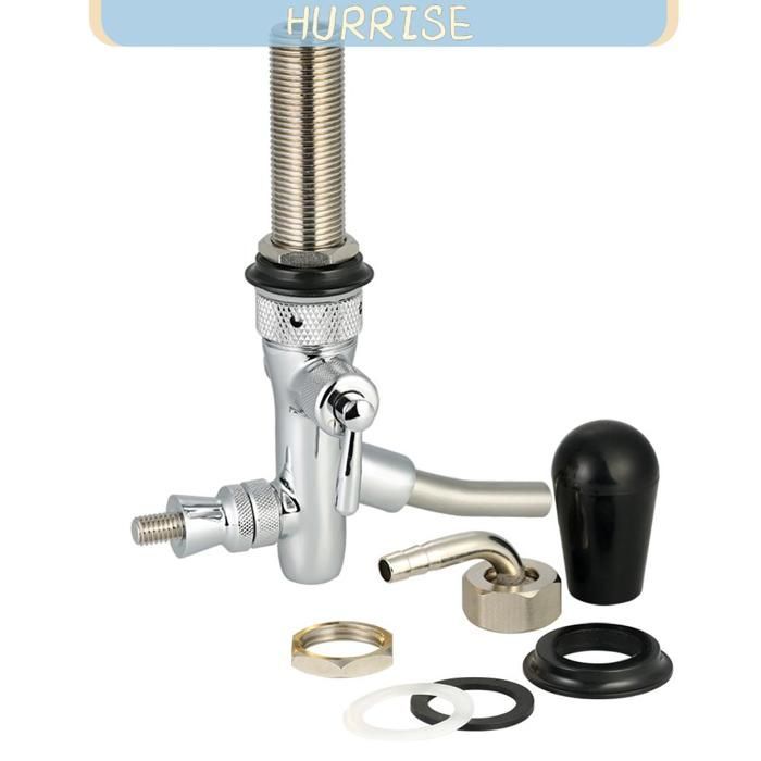 Grifo de barril de cerveza de flujo ajustable Tbest, grifo de cerveza cromado de presión ajustable, grifo de vástago para bricolaje (vacío)